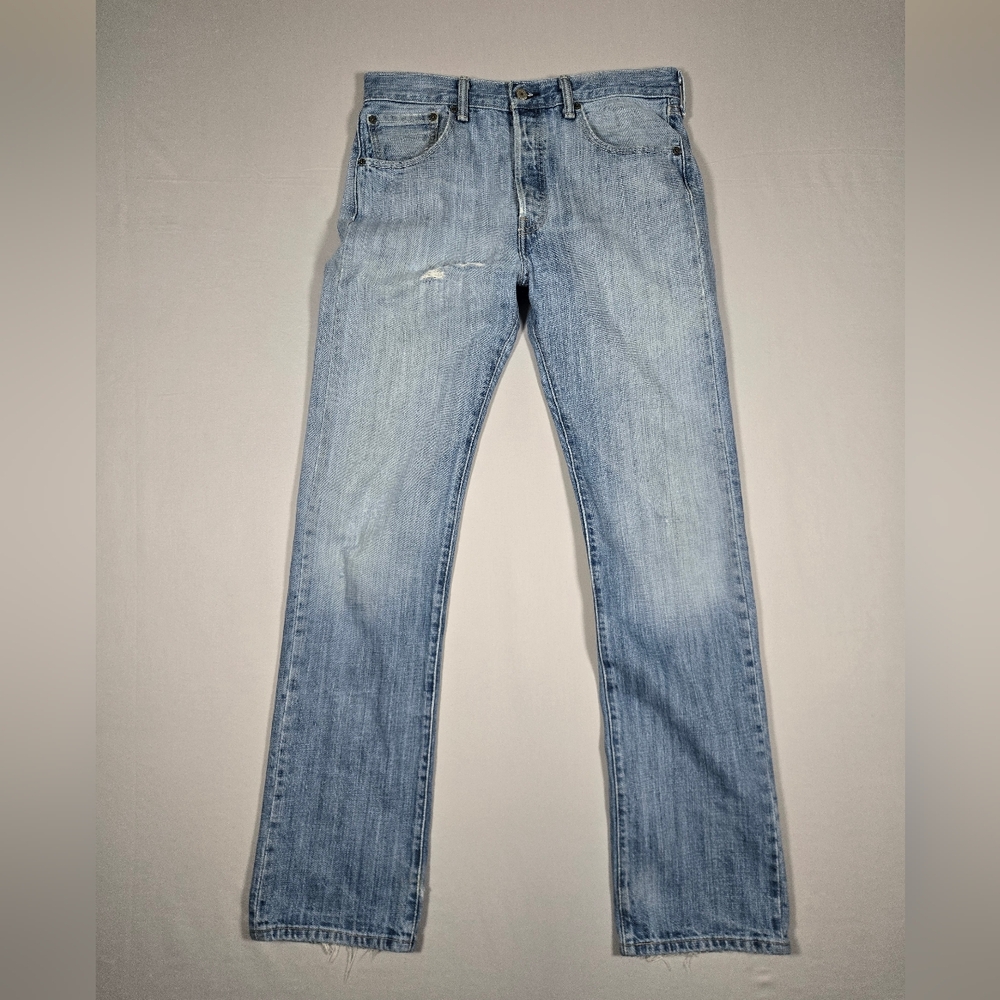 Vintage 80s 90s Levi's 501 Original Fit Button Fly Jeans Light Wash Denim 33x34